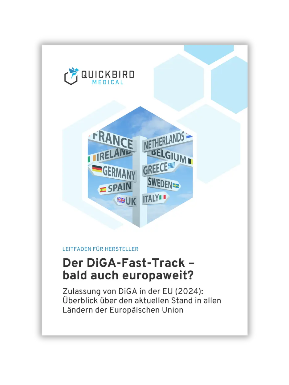 Titelbild des Whitepapers: "Der DiGA-Fast-Track – bald auch europaweit?"