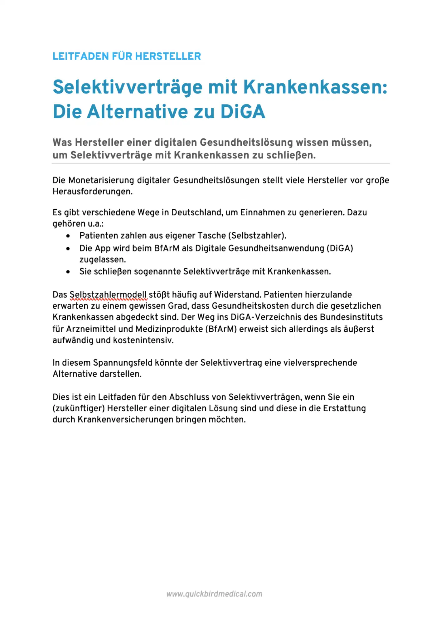 Whitepaper-Vorschau: Selektivverträge mit Krankenkassen