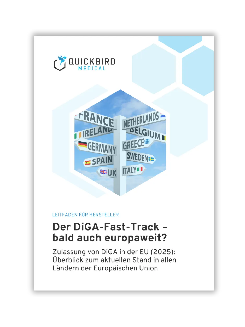 Titelbild des Whitepapers: "Der DiGA-Fast-Track – bald auch europaweit?"