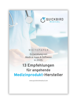 Empfehlungen für angehende Medizinprodukt-Hersteller - Whitepaper 2025 – Titelblatt Mockup