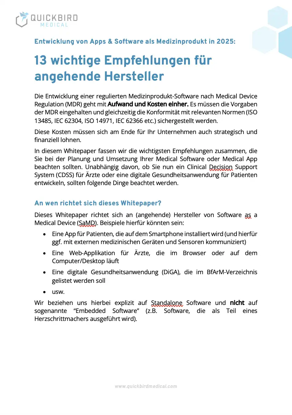 Empfehlungen für angehende Medizinprodukt-Hersteller - Whitepaper 2025 – Teaser